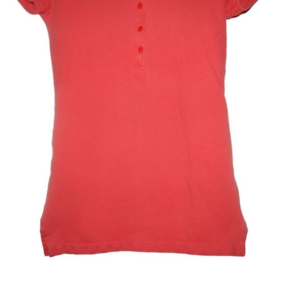 AEROPOSTALE junior's small vintage preppy coral red pink short sleeve polo shirt - Picture 3 of 10
